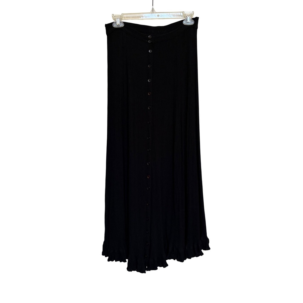 Maxi Skirt Black Gauze India Fairy Whimsigoth Romantic Vacation Resort Boho